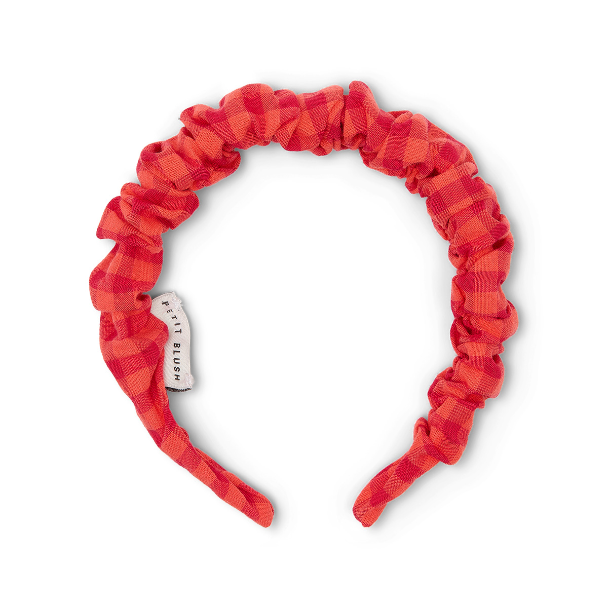 Petit Blush - Smocked headband - Check red - 1