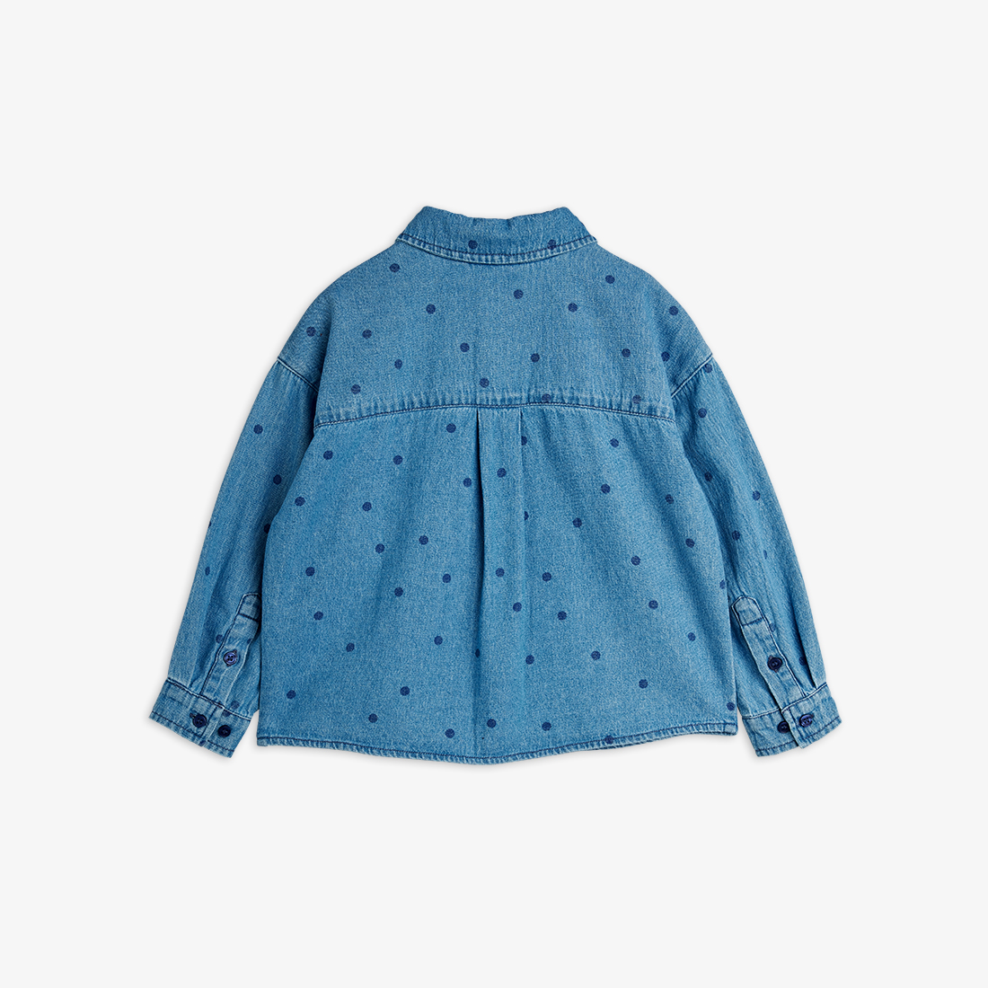 Mini Rodini - Denim dots shirt - Blue - 1