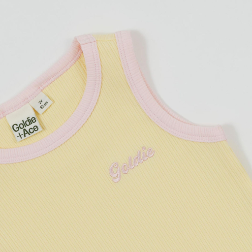 Goldie and Ace - Embroidered colour pop rib singlet