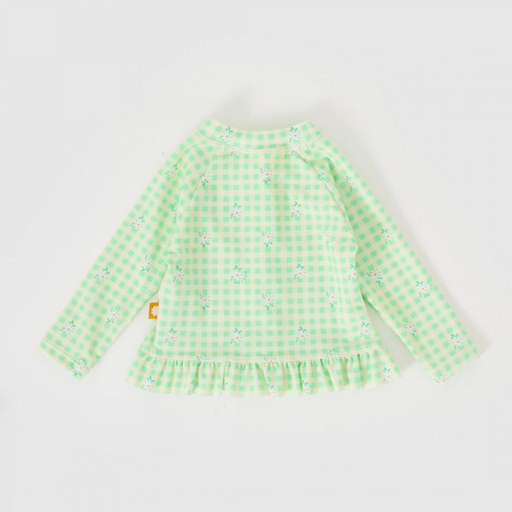 Goldie and Ace - Gingham daisy zip up swim vest