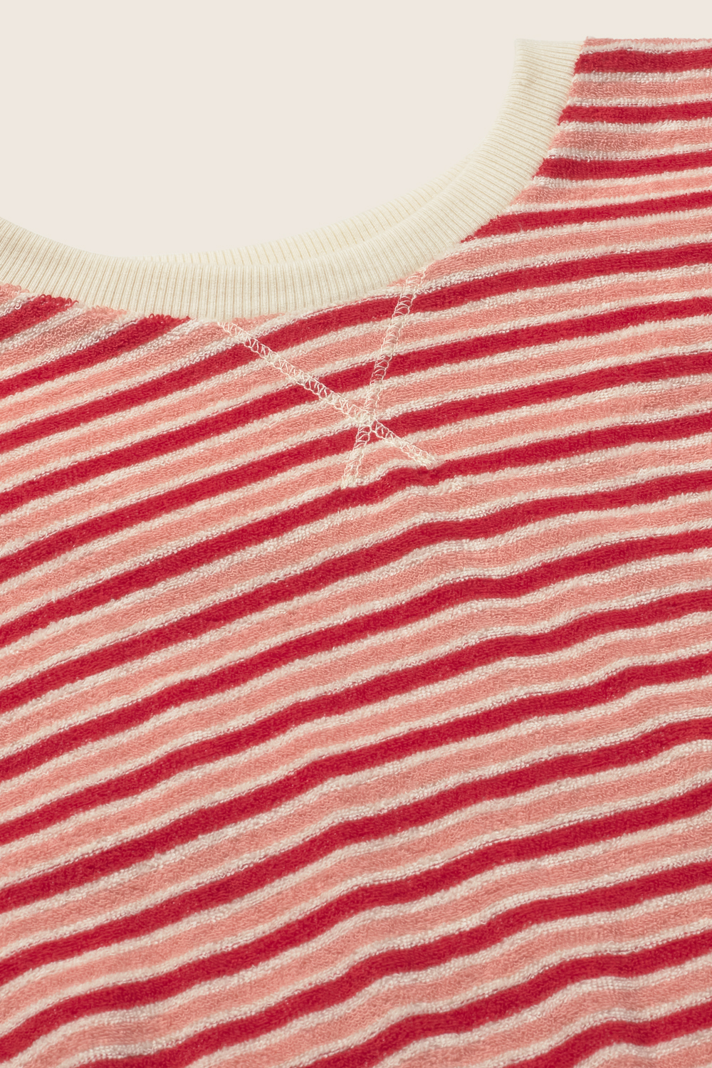 Cozmo - striped terry cloth sweatshirt - pink tomato - 1