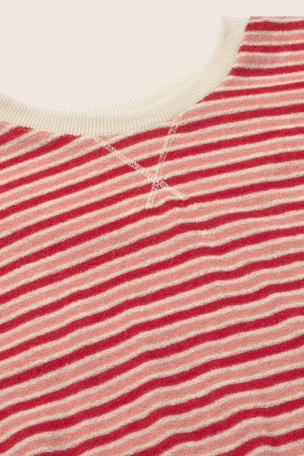 Cozmo - striped terry cloth sweatshirt - pink tomato