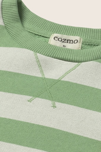 Cozmo - striped cotton fleece sweatshirt - green