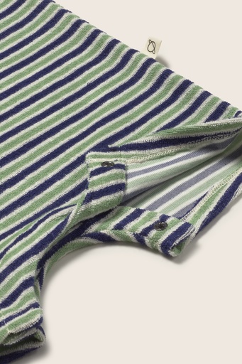 Cozmo - striped terry cloth baby jumpsuit - blue green