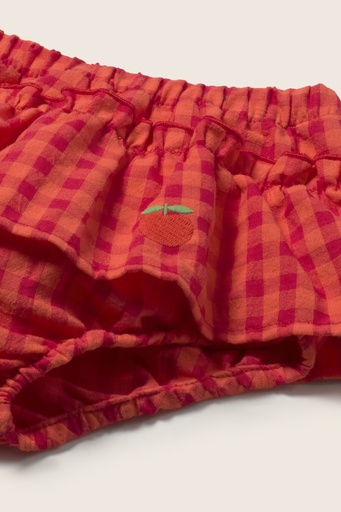 Cozmo - gingham cotton baby bloomers - tomato