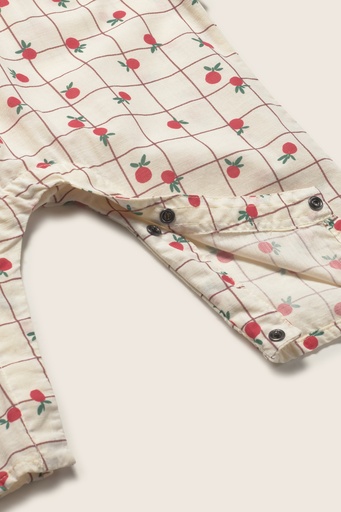 Cozmo - slub fruit poplin baby jumpsuit - ivory
