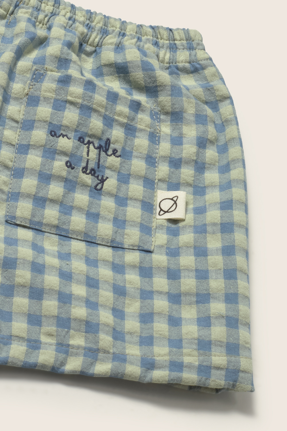 Cozmo - gingham cotton baby shorts - blue - 1