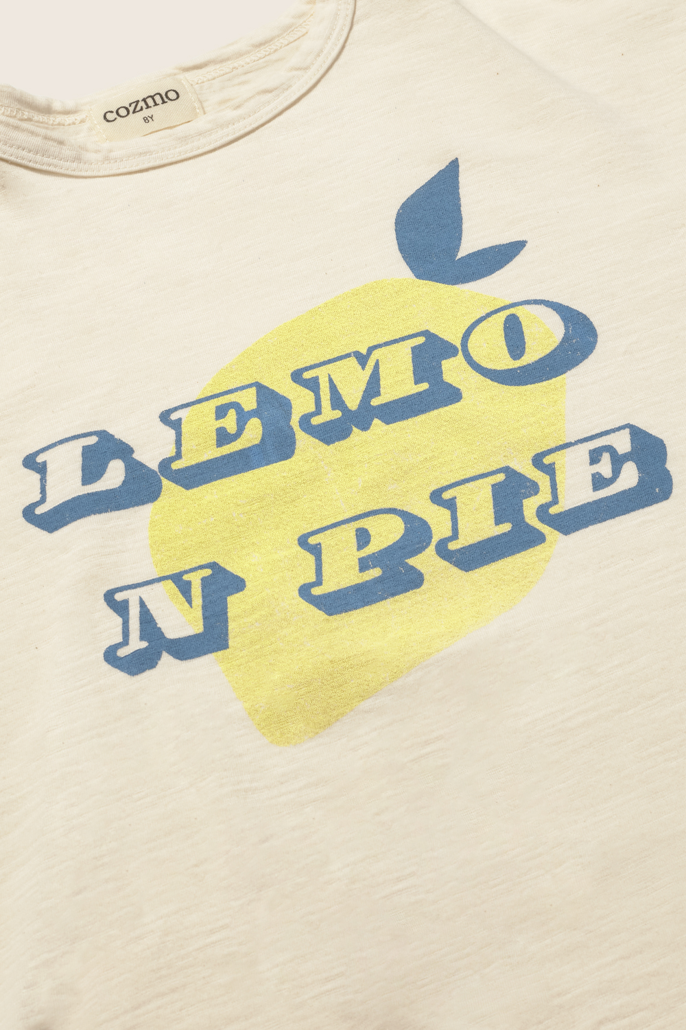 Cozmo - soft slub cotton print T-shirt lemon pie - ivory - 1