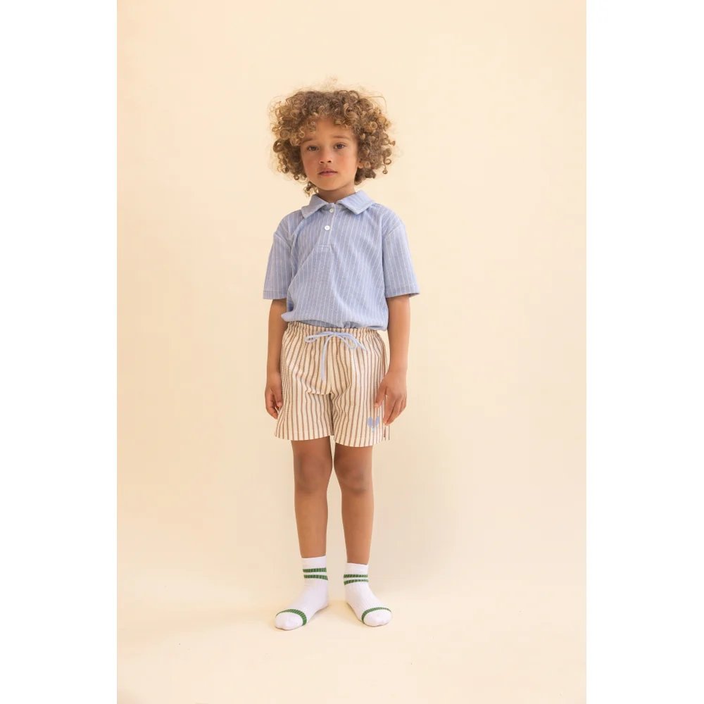 Flöss - Nohr shorts - Light brown stripe - 1