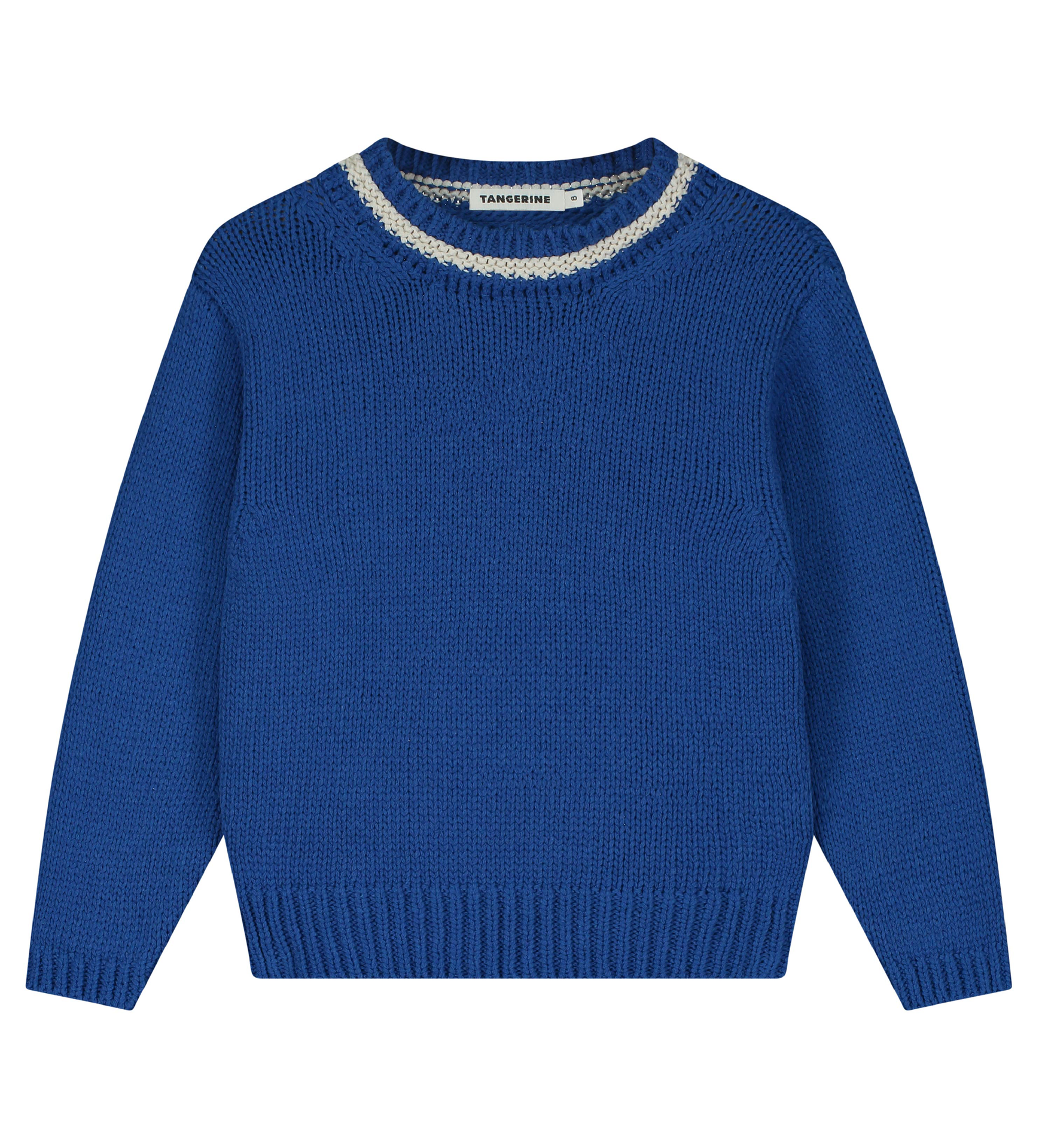 Tangerine - Chunky neck knitted jumper - Lapis blue - 1