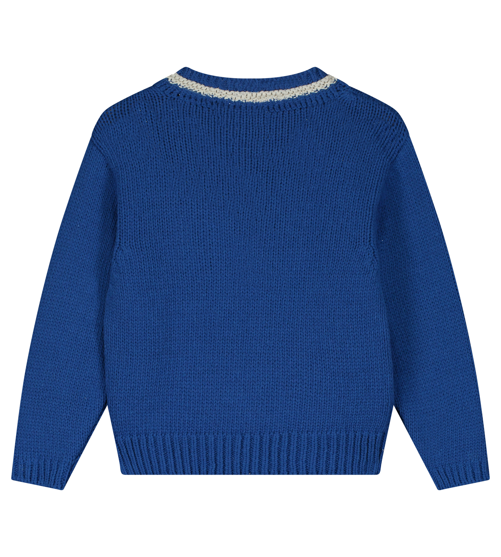 Tangerine - Chunky neck knitted jumper - Lapis blue - 2