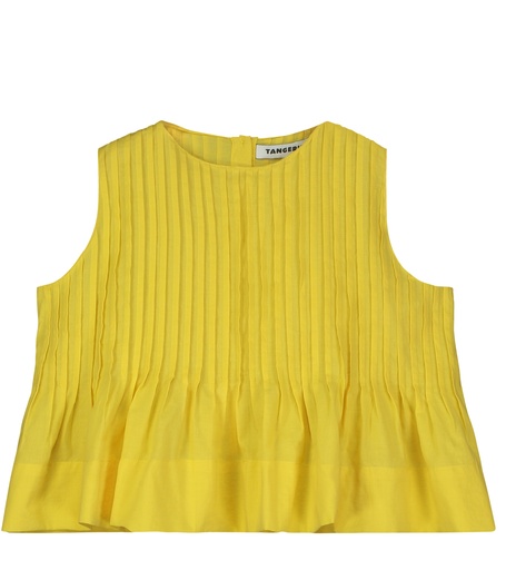 Tangerine - Pleated peplum blouse - Summer sun