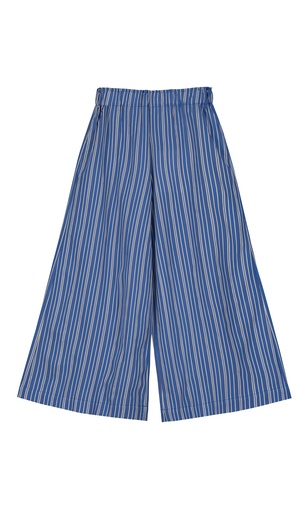 Tangerine - Striped wide trouser - Clematis blue / burgundy / white