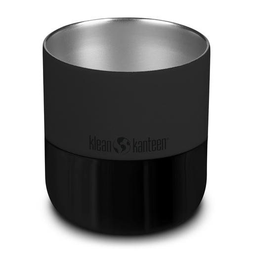 Klean Kanteen - Zwarte geïsoleerde Beker 'Lowball' met schuifdeksel (280ml)