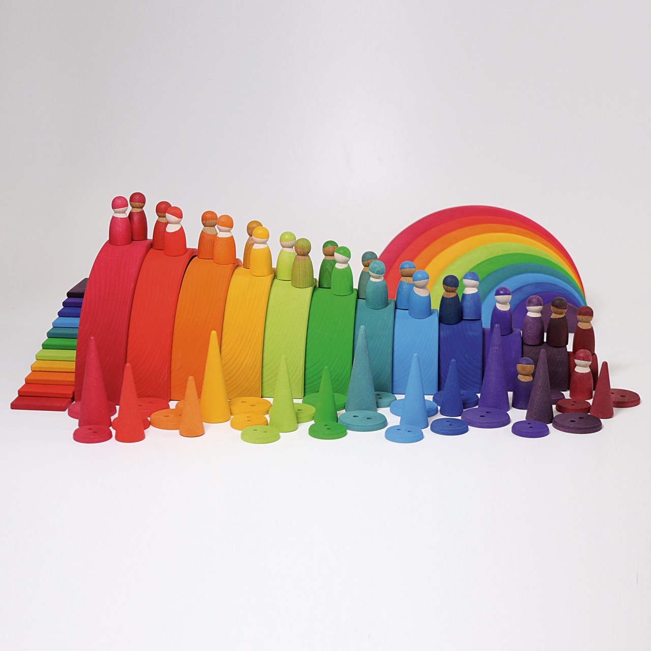 Grimms - Grote houten knopen - Regenboog - 2
