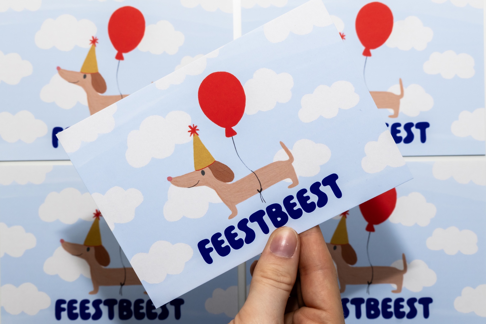 Atelier Lou - Wenskaart Feestbeest - 3