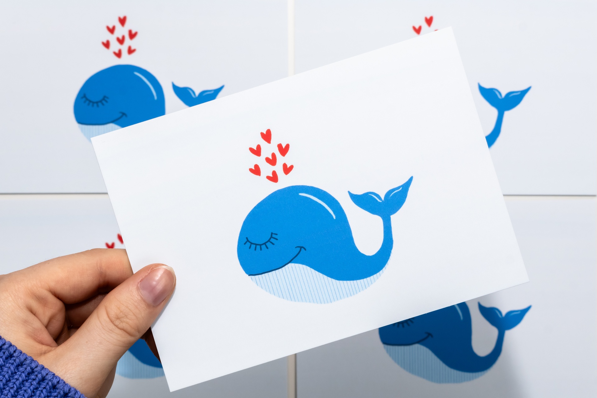 Atelier Lou - Wenskaart walvis - 1
